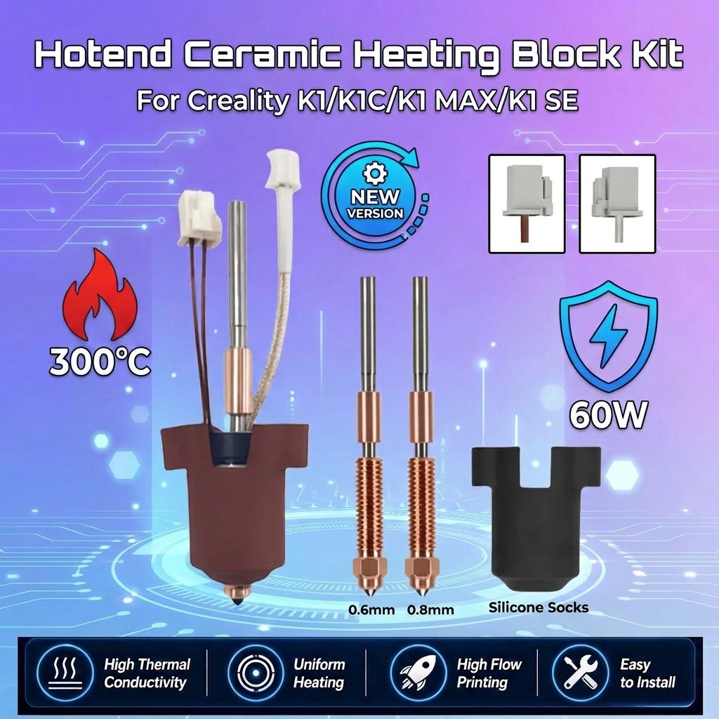 High Flow Ceramic Hotend - For Creality K1 K1C K1 MAX