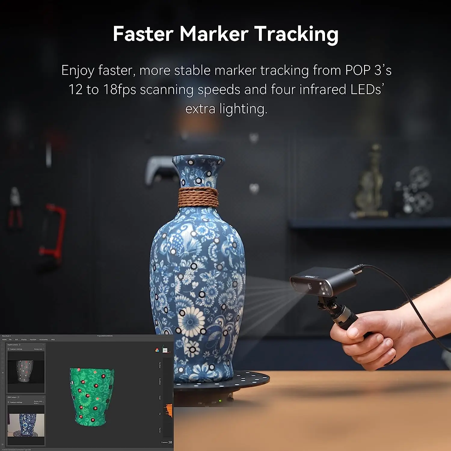 Revopoint POP 3  high-precisio - огляд і ціна Handheld 3D Scanner High Precision
